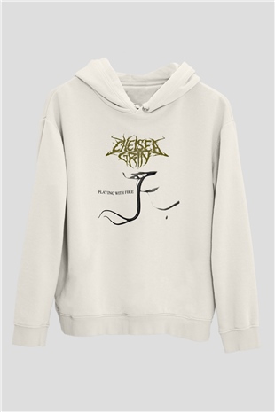 Chelsea Grin Baskılı Unisex Beyaz Hoodie