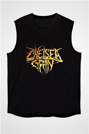 Chelsea Grin Baskılı Unisex Siyah Kolsuz Tişört