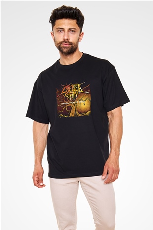 Chelsea Grin Baskılı Unisex Siyah Oversize Tişört