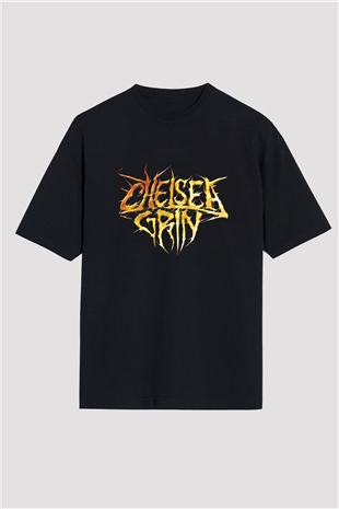 Chelsea Grin Baskılı Unisex Siyah Oversize Tişört