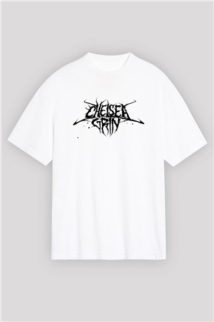 Chelsea Grin Beyaz Unisex Oversize Tişört T-Shirt
