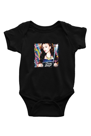 Cher Lloyd Baskılı Unisex Siyah Bebek Body - Zıbın