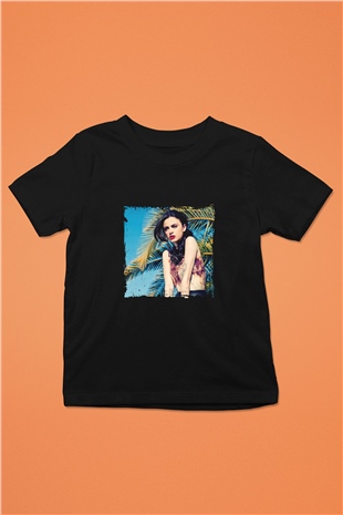 Cher Lloyd Baskılı Unisex Siyah Çocuk Tişört