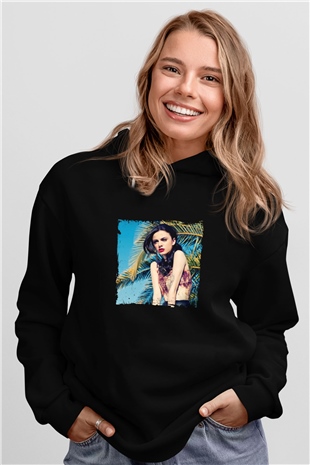 Cher Lloyd Baskılı Unisex Siyah Hoodie