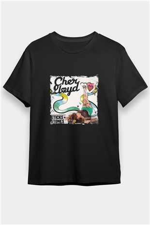 Cher Lloyd Baskılı Unisex Siyah Tişört