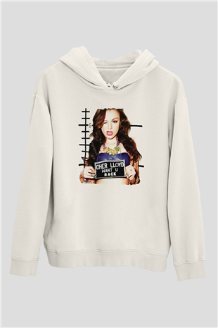Cher Lloyd Beyaz Unisex Kapüşonlu Sweatshirt