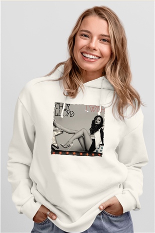 Cher Lloyd Beyaz Unisex Kapüşonlu Sweatshirt
