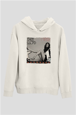 Cher Lloyd Beyaz Unisex Kapüşonlu Sweatshirt