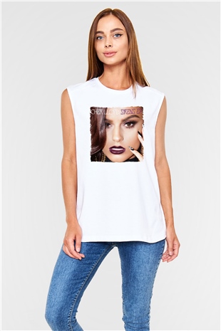 Cher Lloyd Beyaz Unisex Kolsuz Tişört