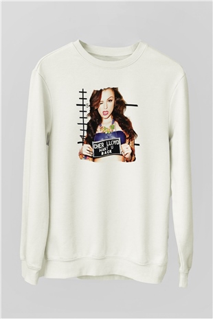 Cher Lloyd Beyaz Unisex Sweatshirt