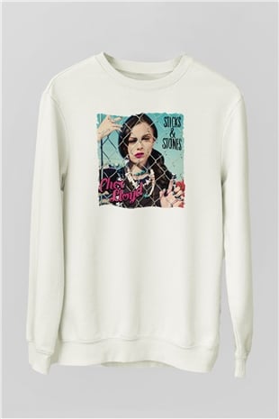 Cher Lloyd Beyaz Unisex Sweatshirt