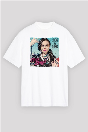 Cher Lloyd Beyaz Oversize Tişört Oversize T-shirt - TişörtFabrikası