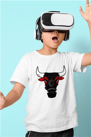 Chicago Bulls Baskılı Beyaz Unisex Çocuk Tişört