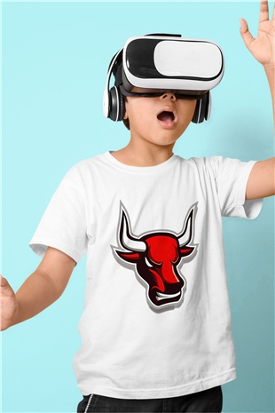 Chicago Bulls Baskılı Beyaz Unisex Çocuk Tişört