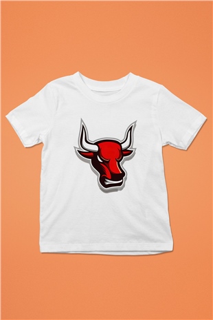 Chicago Bulls Baskılı Beyaz Unisex Çocuk Tişört