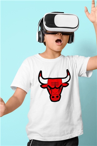 Chicago Bulls Beyaz Unisex Çocuk Tişört
