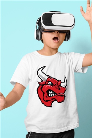 Chicago Bulls Beyaz Unisex Çocuk Tişört
