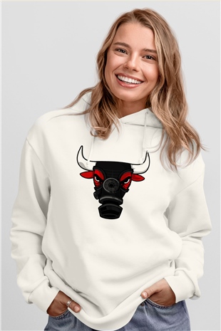Chicago Bulls Beyaz Unisex Hoodie