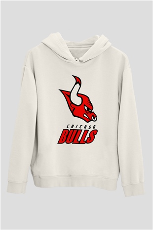 Chicago Bulls Beyaz Unisex Hoodie