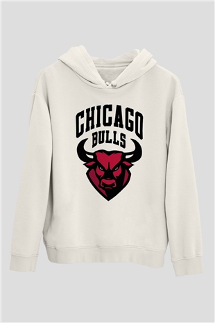 Chicago Bulls Beyaz Unisex Hoodie