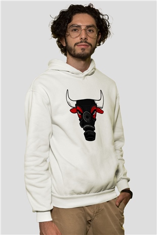 Chicago Bulls Beyaz Unisex Hoodie