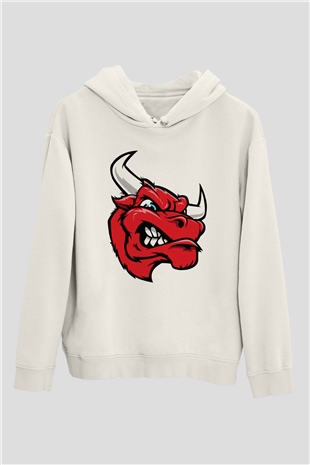 Chicago Bulls Beyaz Unisex Kapüşonlu Sweatshirt