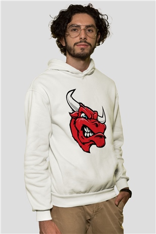 Chicago Bulls Beyaz Unisex Kapüşonlu Sweatshirt
