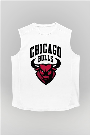 Chicago Bulls Beyaz Unisex Kolsuz Tişört