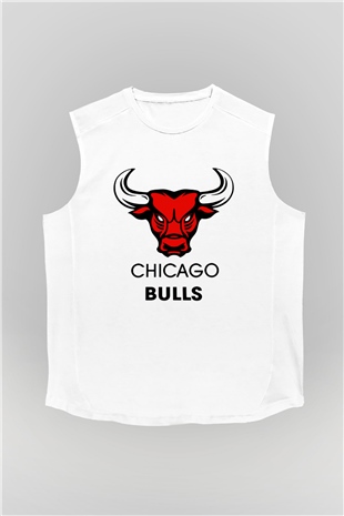 Chicago Bulls Beyaz Unisex Kolsuz Tişört