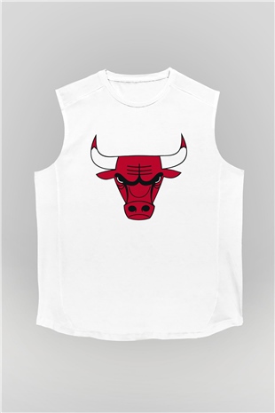 Chicago Bulls Beyaz Unisex Kolsuz Tişört