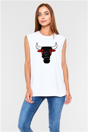 Chicago Bulls Beyaz Unisex Kolsuz Tişört