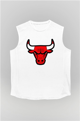 Chicago Bulls Beyaz Unisex Kolsuz Tişört