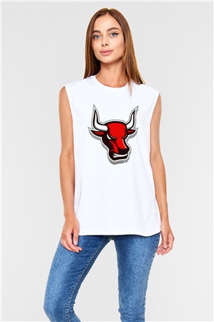 Chicago Bulls Beyaz Unisex Kolsuz Tişört