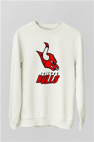 Chicago Bulls Beyaz Unisex Sweatshirt