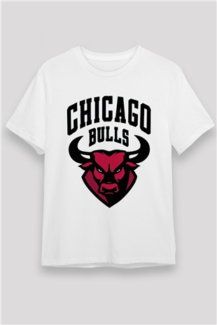 Chicago Bulls Beyaz Unisex Tişört T-Shirt - TişörtFabrikası