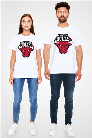 Chicago Bulls Beyaz Unisex Tişört T-Shirt - TişörtFabrikası