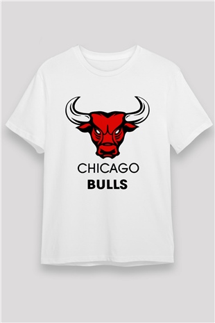 Chicago Bulls Beyaz Unisex Tişört T-Shirt - TişörtFabrikası