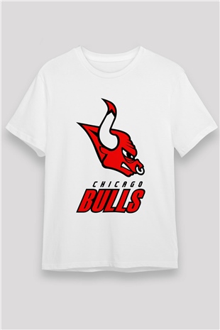 Chicago Bulls Beyaz Unisex Tişört T-Shirt - TişörtFabrikası
