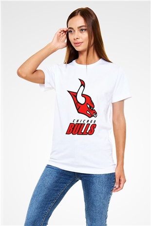 Chicago Bulls Beyaz Unisex Tişört T-Shirt - TişörtFabrikası