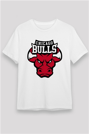 Chicago Bulls Beyaz Unisex Tişört T-Shirt - TişörtFabrikası