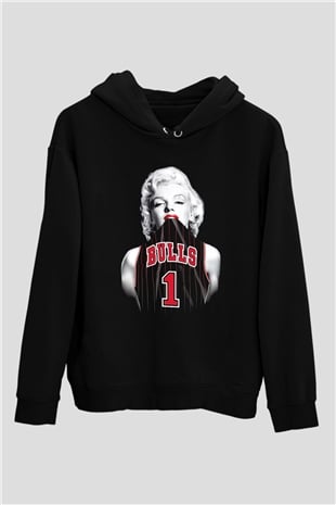 Chicago Bulls Siyah Unisex Hoodie