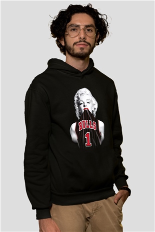 Chicago Bulls Siyah Unisex Hoodie