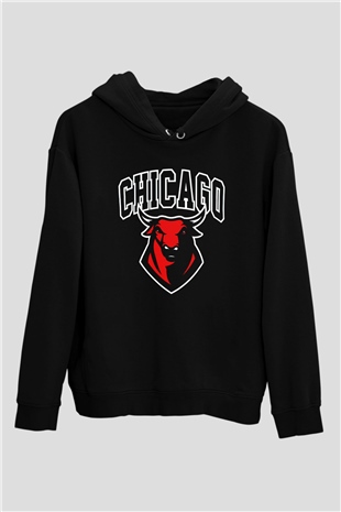 Chicago Bulls Siyah Unisex Hoodie