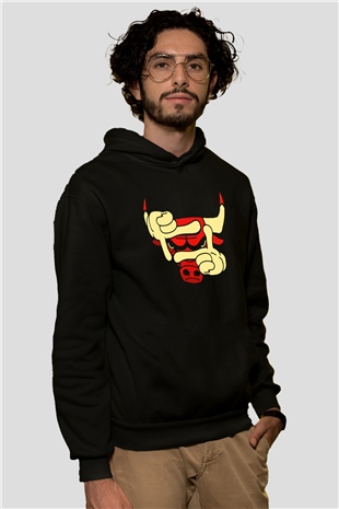 Chicago Bulls Siyah Unisex Hoodie