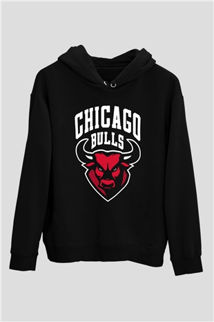 Chicago Bulls Siyah Unisex Hoodie