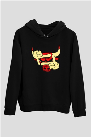 Chicago Bulls Siyah Unisex Hoodie