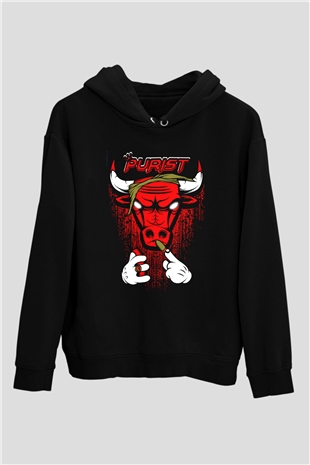 Chicago Bulls Siyah Unisex Hoodie