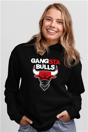 Chicago Bulls Siyah Unisex Hoodie