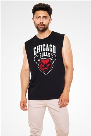 Chicago Bulls Siyah Unisex Kolsuz Tişört