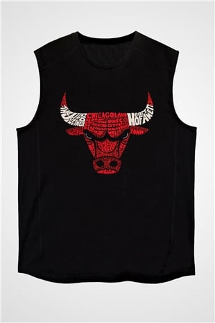Chicago Bulls Siyah Unisex Kolsuz Tişört